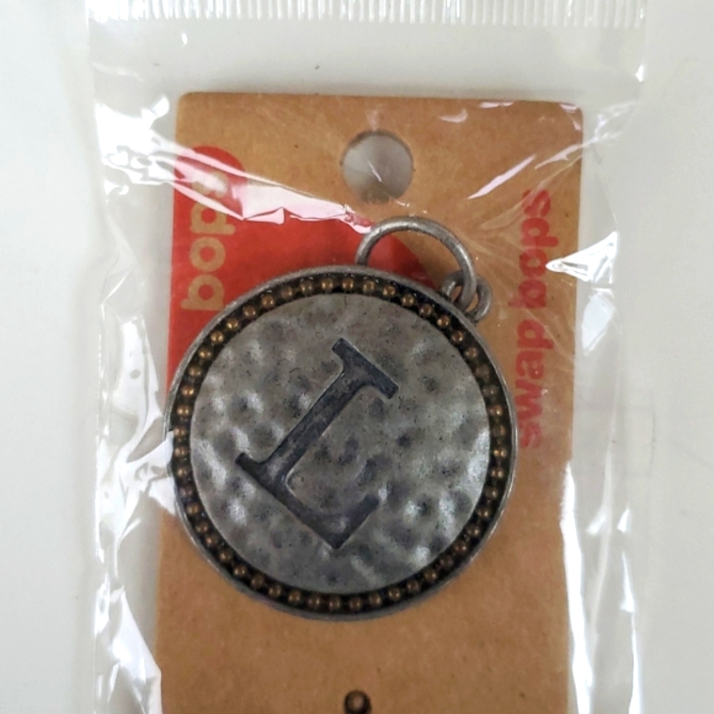 Boutique Swap Bops Adornment Charm Large Circle L Any Necklace or Bracelet